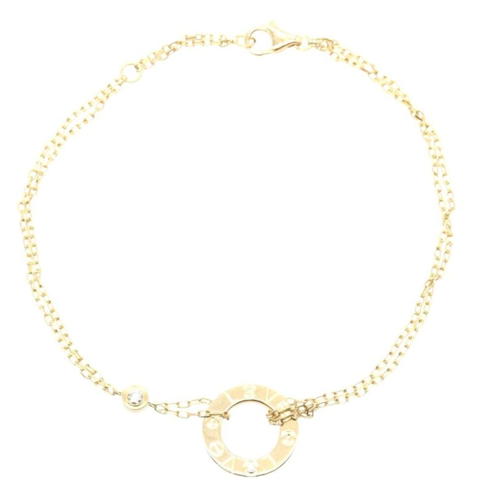 Cartier Love Circle 2PD Diamond Bracelet K18 Yellow Gold
